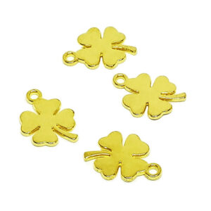Ciondoli in Metallo Quadrifoglio Oro 12x15mm (CNMT030-O)