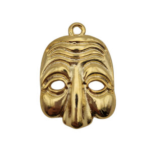Ciondoli in Zama Maschera di Pulcinella Oro 25x30mm (CNZM022-O)