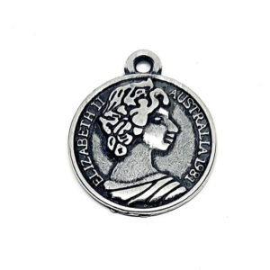 Ciondoli in Zama Monete Regina Elisabetta Silver 20mm (MNZM005-S)