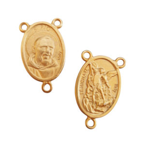 Distanziatori in Zama Crociera Padre Pio 16x22mm Creazioni Rosario (DSZM141)
