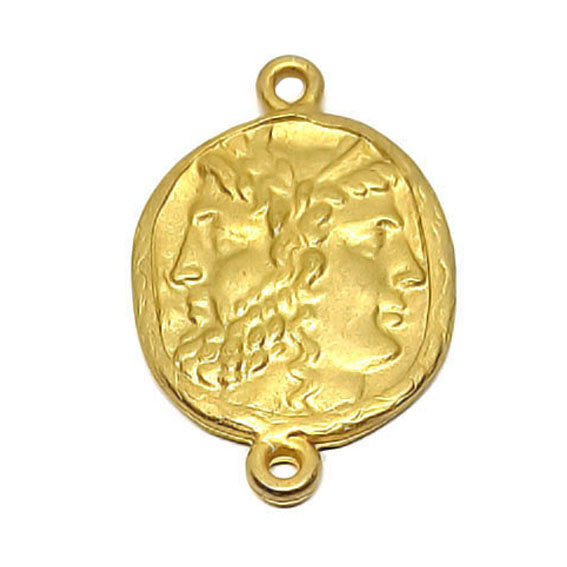 Distanziatori in Zama Moneta Giano Bifronte Oro 21x24mm (DSZM02-O)
