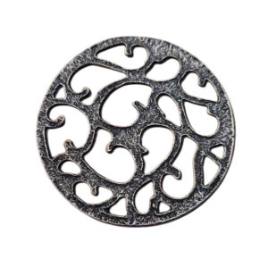 Distanziatori in Zama Tondo Traforato con Motivi Filgranati Silver 48mm (DSZM328-S)