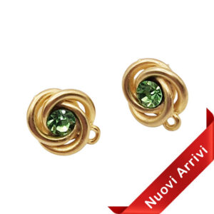 Perni in Zama Nodino Con Strass Peridot 15x15mm (118-S)