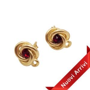 Perni in Zama Nodino Con Strass Rosso 13x13mm (058-S)
