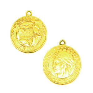Ciondoli in Zama Monete Repubblica Italiana Oro 26mm (CNZM171-O)