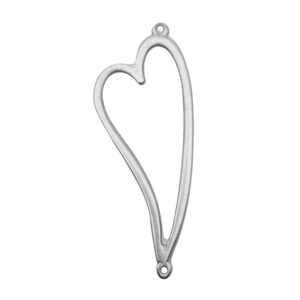 Distanziatori in Zama Cuore Allungato Silver 25x60mm (DSZM160-S)