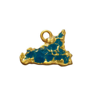 Ciondoli in Zama Sicilia Smaltati a Fuoco Blu 14x20mm (CNZM219-B)