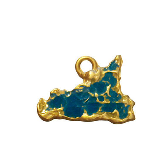 Ciondoli in Zama Sicilia Smaltati a Fuoco Blu 14x20mm (CNZM219-B)