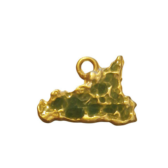 Ciondoli in Zama Sicilia Smaltati a Fuoco Verde 14x20mm (CNZM219-V)