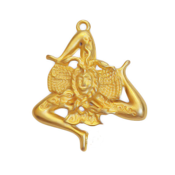 Ciondoli in Zama Trinacria su base Oro 35x40mm (DSZM010-C)