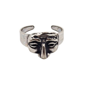 Anelli in Zama Regolabile simbolo Maschera di Pulcinella 13x15mm (ANZM020)